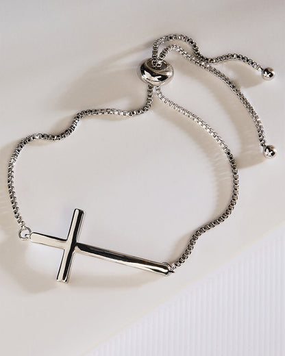 Polished Cross Bolo Bracelet