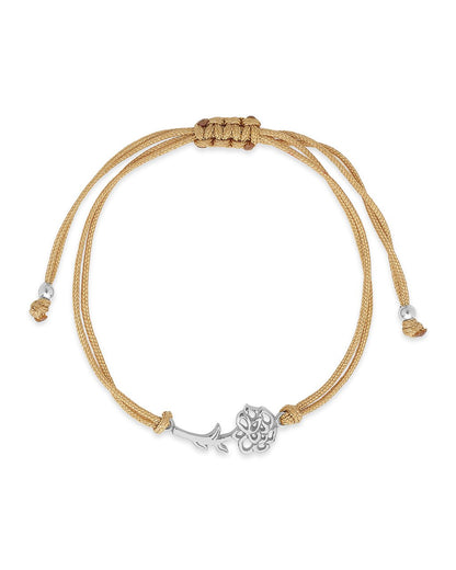 Sterling Silver Birth Flower Bolo Bracelet