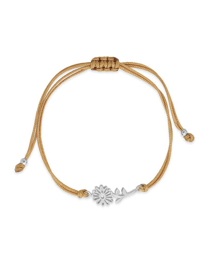 Sterling Silver Birth Flower Bolo Bracelet
