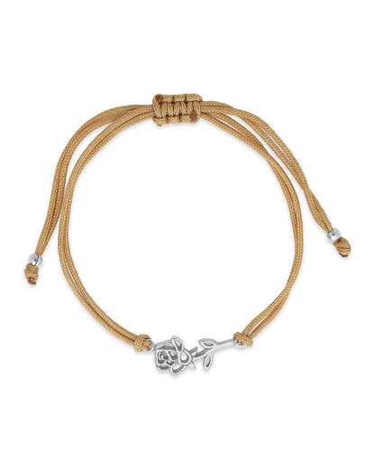 Sterling Silver Birth Flower Bolo Bracelet