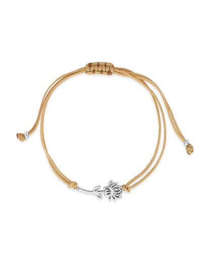 Sterling Silver Birth Flower Bolo Bracelet
