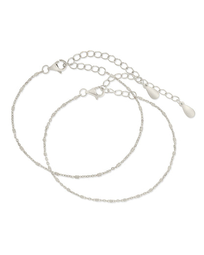 Sterling Silver Chloe Chain Bracelet Set of 2