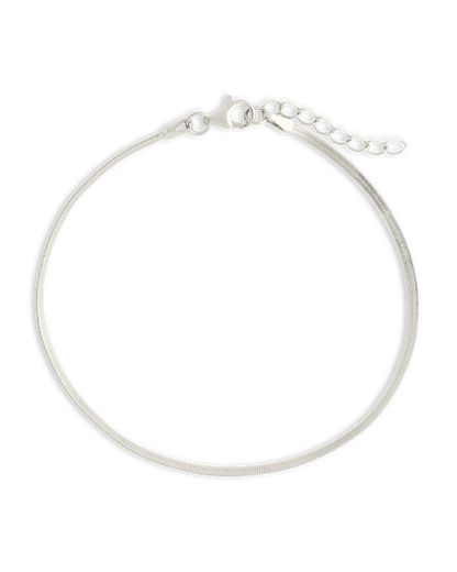 Sterling Silver Herringbone Chain Bracelet