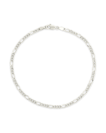 Sterling Silver Figaro Chain Bracelet
