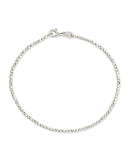 Sterling Silver Basia Dainty Beaded Chain Bracelet