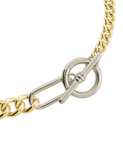 Elaine Dualtone Mixed Chain Toggle Bracelet