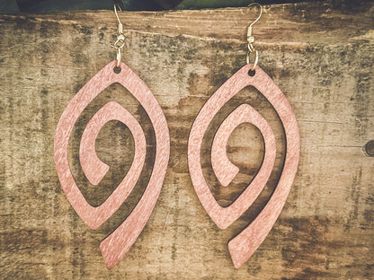 Beautiful Boho Wooden Drop Earrings