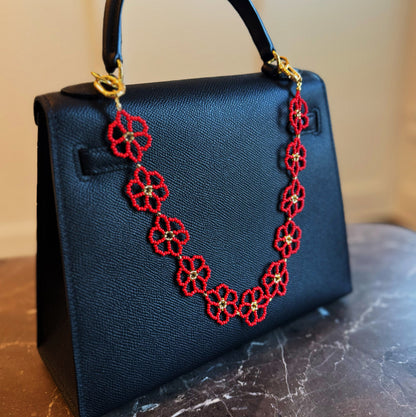 Beaded Flower Bag Charm