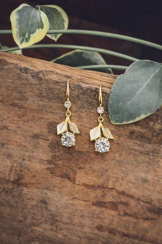 Beautiful Crystal Flower Earrings