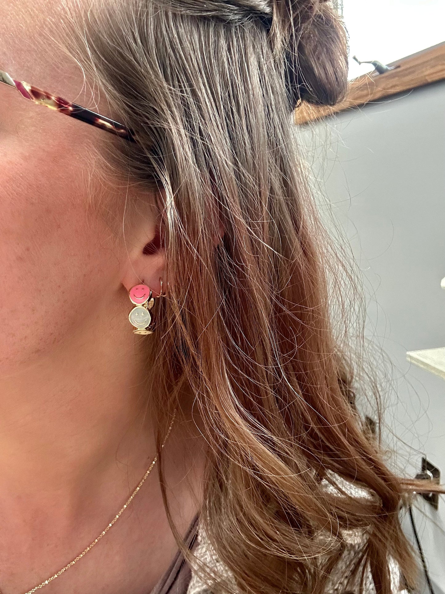 Adorable Smiley Face Hoop Earrings