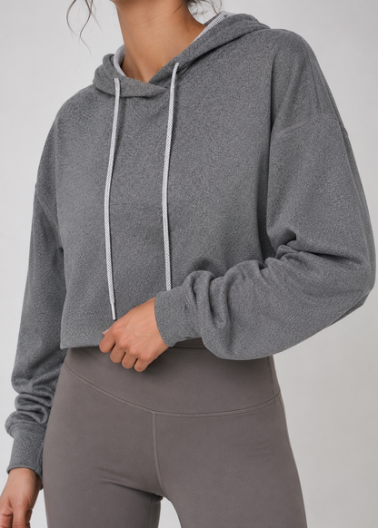 Essential Crop Hoodie Made in USA