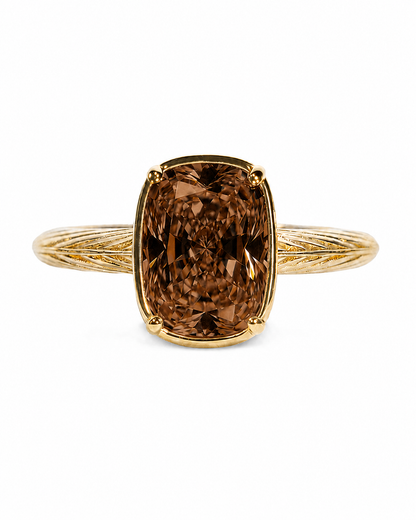 Sterling Silver Mini Chocolate Elongated Cushion Ring