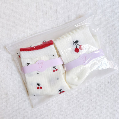 Cherries All Over Sock Set Of 2