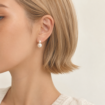 Classic Double Freshwater Pearl Earrings