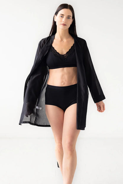 Salua Cotton Bralette with Lace Edge