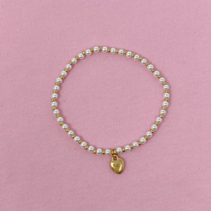 Stone Bead Heart Anklet
