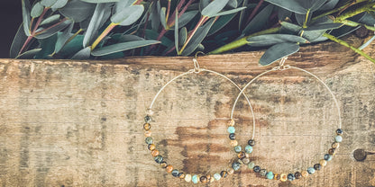 Beautiful Beaded Hoop Earrings
