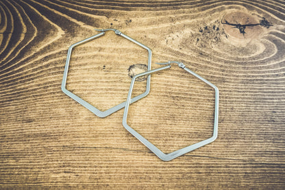 Beautiful Geometric Gold or Silver Hoop Earrings