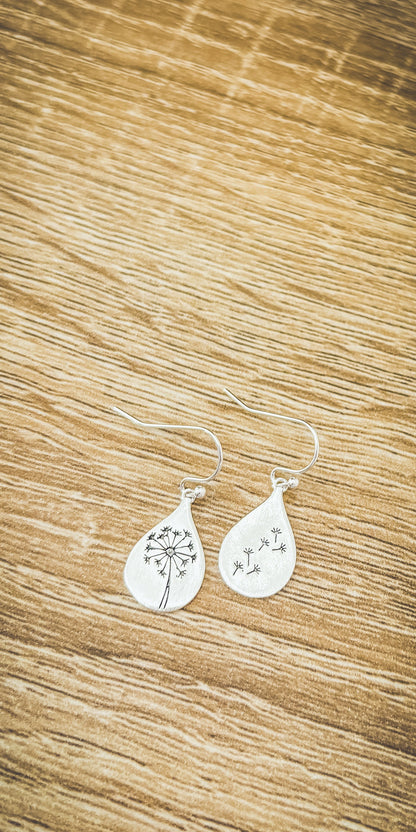 Beautiful Dainty Dandelion Drop Earrings
