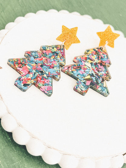 Beautiful Acrylic Christmas Tree Earrings