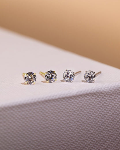Sterling Silver 4mm CZ Stud Earrings