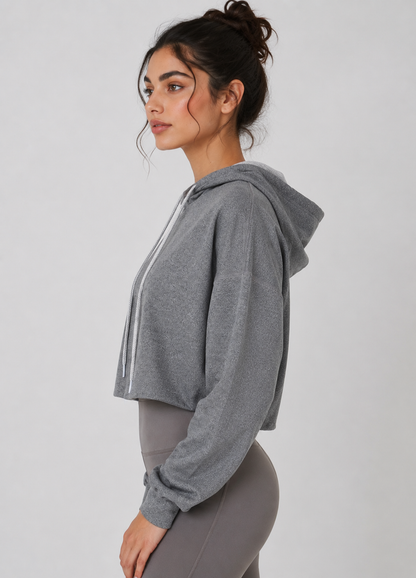 Essential Crop Hoodie Made in USA