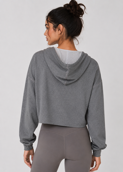 Essential Crop Hoodie Made in USA
