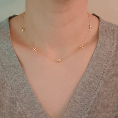 Dot Dot Golden Cross Necklace - Water & Tarnish Resistant