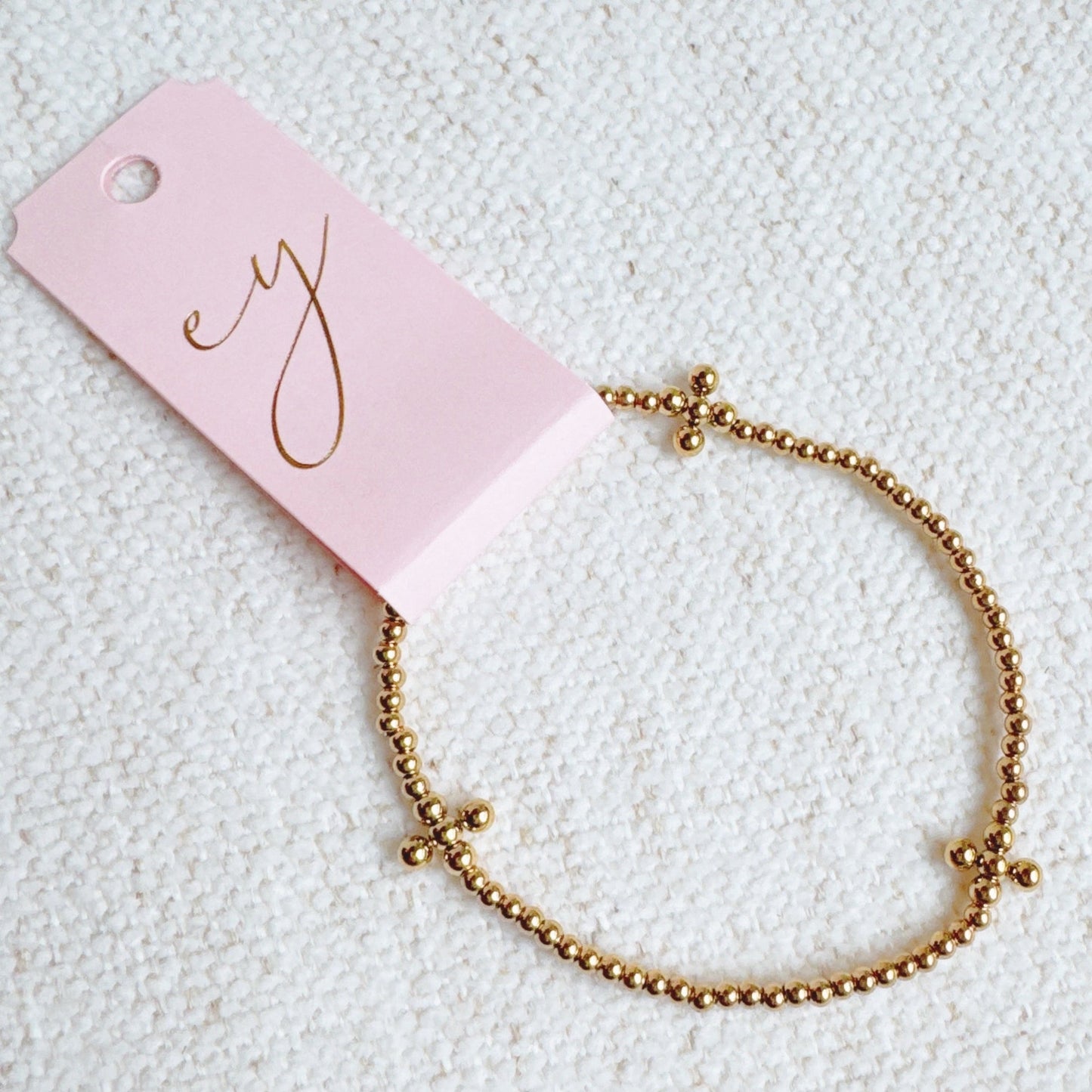 Dot Dot Golden Cross Stretch Bracelet