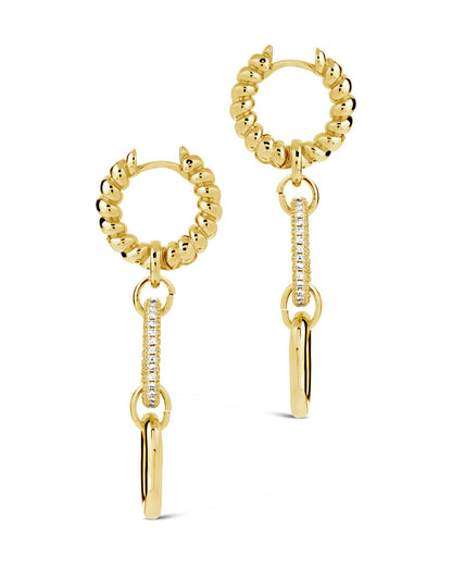 Andi Chain Link Drop Hoop Earrings
