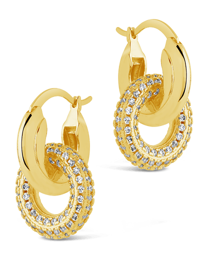 Hunter CZ Interlocking Circle Drop Earrings
