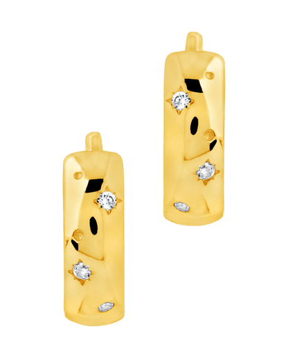 Greer CZ Burst Micro Hoop Earrings