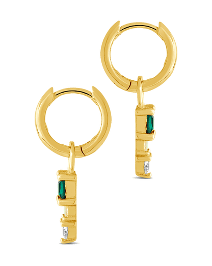 Harmony CZ & Opal Charm Hoop Earrings