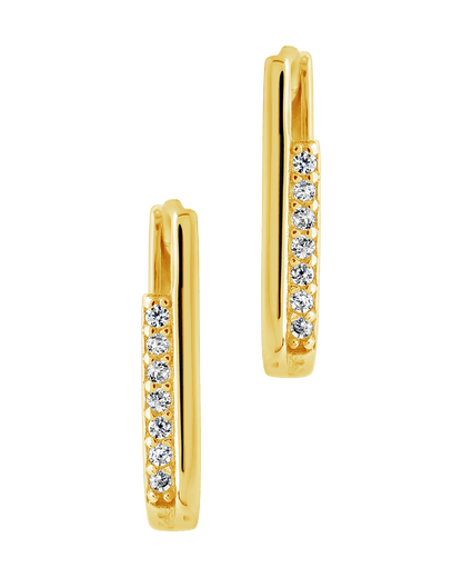 Nadine CZ Rectangle Hoop Earrings