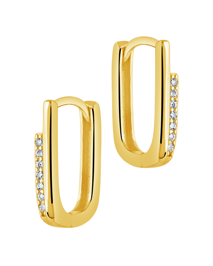 Nadine CZ Rectangle Hoop Earrings