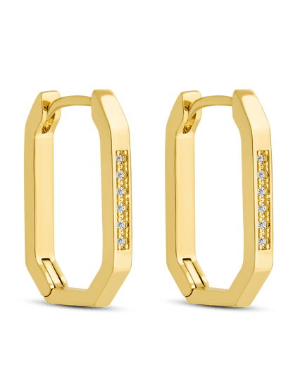 Aria Geometric CZ Micro Hoop Earrings