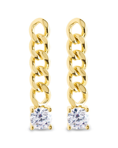 Phoebe CZ Chain Link Drop Stud Earrings