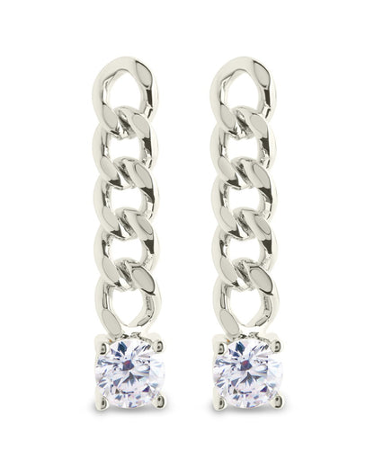 Phoebe CZ Chain Link Drop Stud Earrings