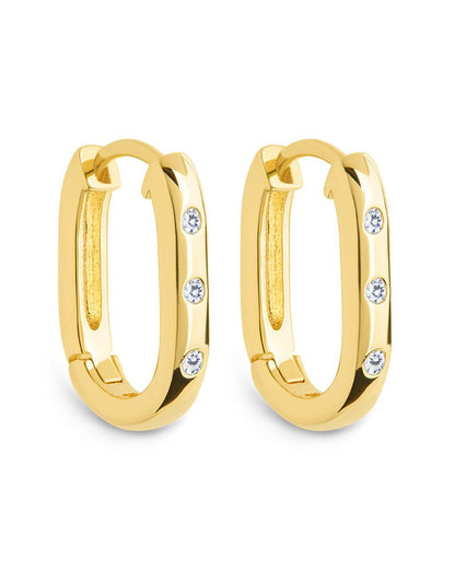 Casey Rectangular CZ Hoop Earrings