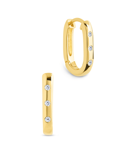 Casey Rectangular CZ Hoop Earrings