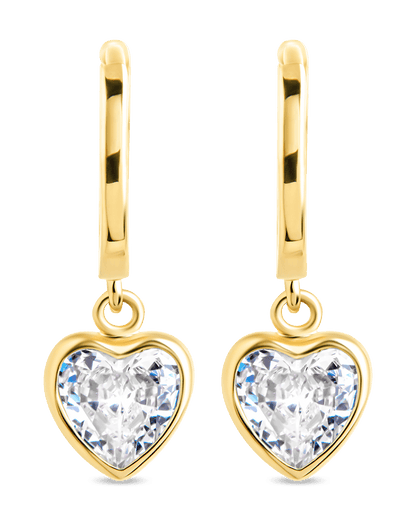 Sterling Silver Lizzy CZ Heart Drop Earrings