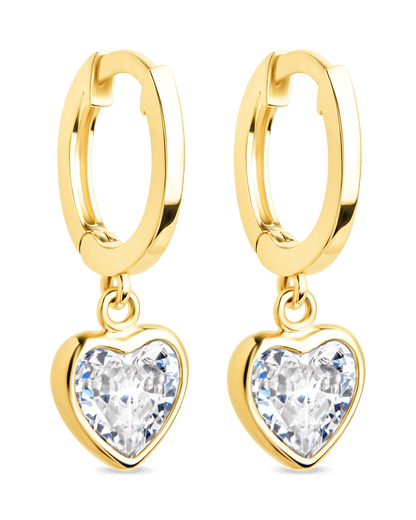 Sterling Silver Lizzy CZ Heart Drop Earrings