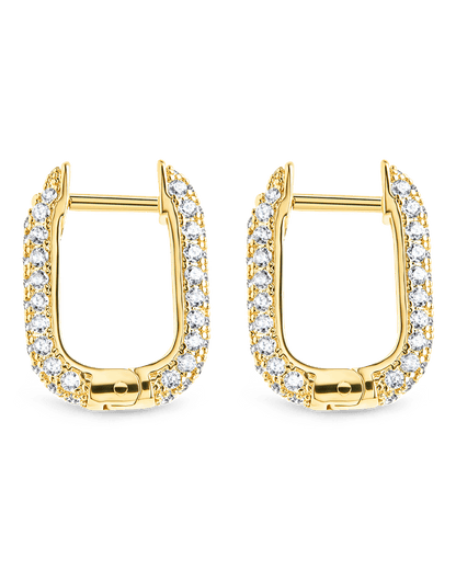 Francesca CZ Rectangular Hoop Earrings