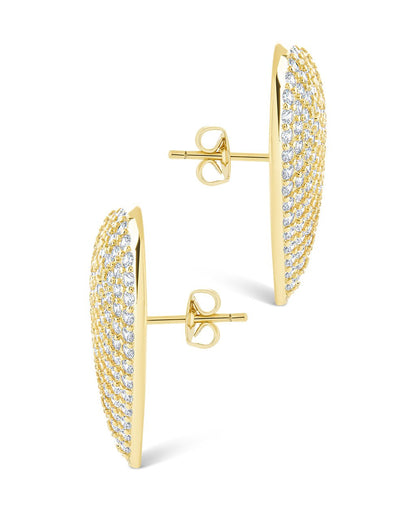 Disco Heart CZ Statement Stud Earrings