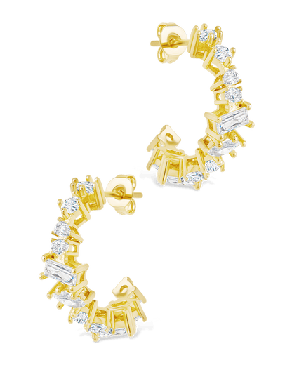 Keziah Geo Cut CZ Hoops