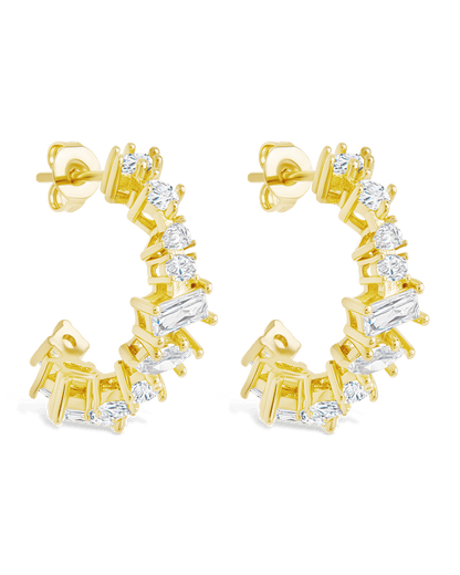Keziah Geo Cut CZ Hoops