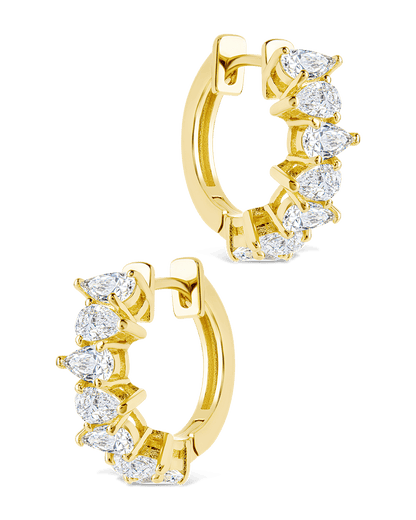 Carina Pear Cut CZ Hoops