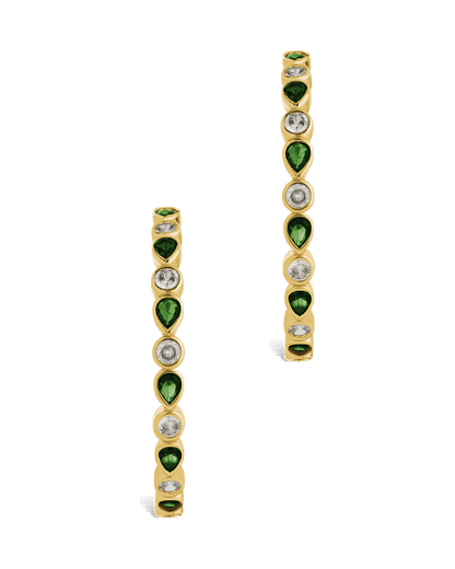 Bezel Set Mixed CZ Hoops