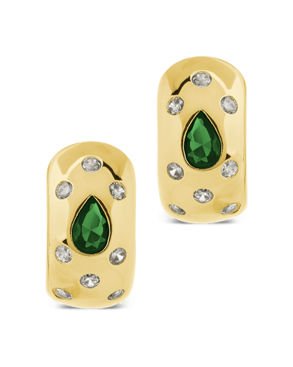 Mixed CZ Chunky Huggie Hoops
