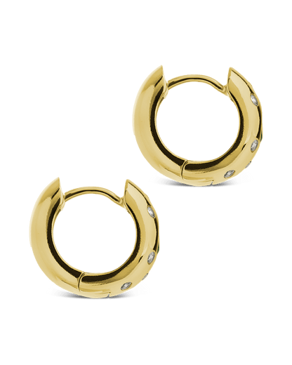 Mixed CZ Chunky Huggie Hoops